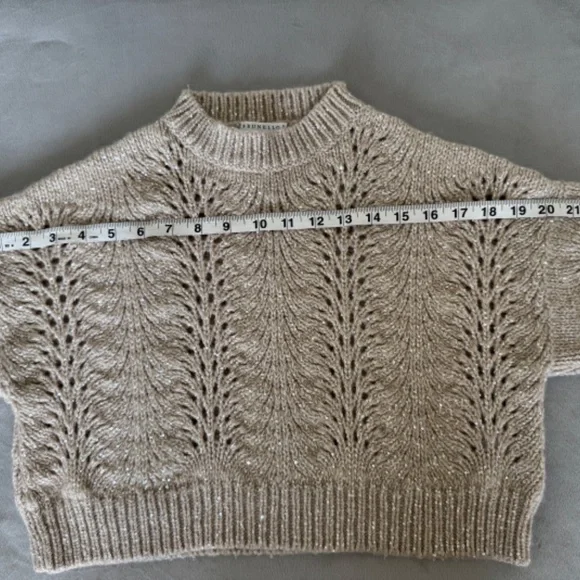 Brunello Cucinelli Cashmere Sequined Cropped Sweater XS - Picture 11 of 13